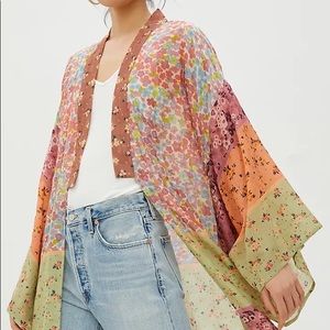 Anthropologie sheer floral kimono